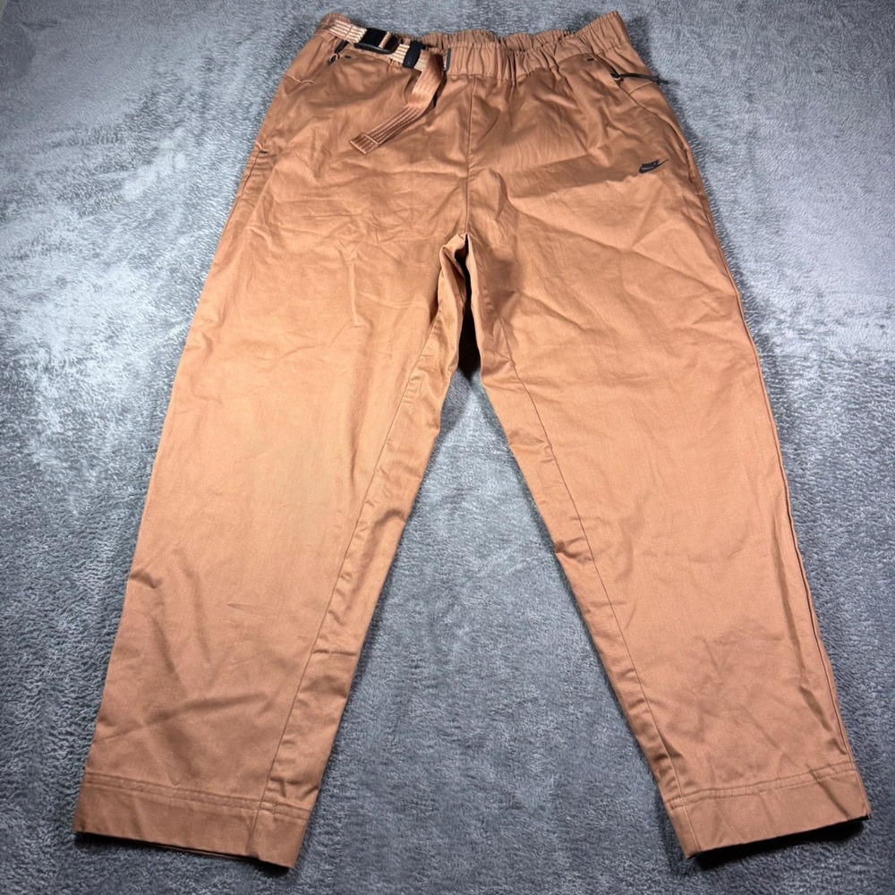 Nike Tech Pack Mens Tapered Utility Pants Brown Copper Belted Trousers Medium